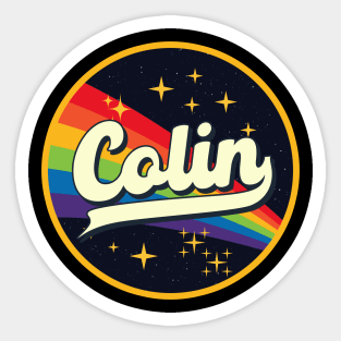 Colin // Rainbow In Space Vintage Style Sticker